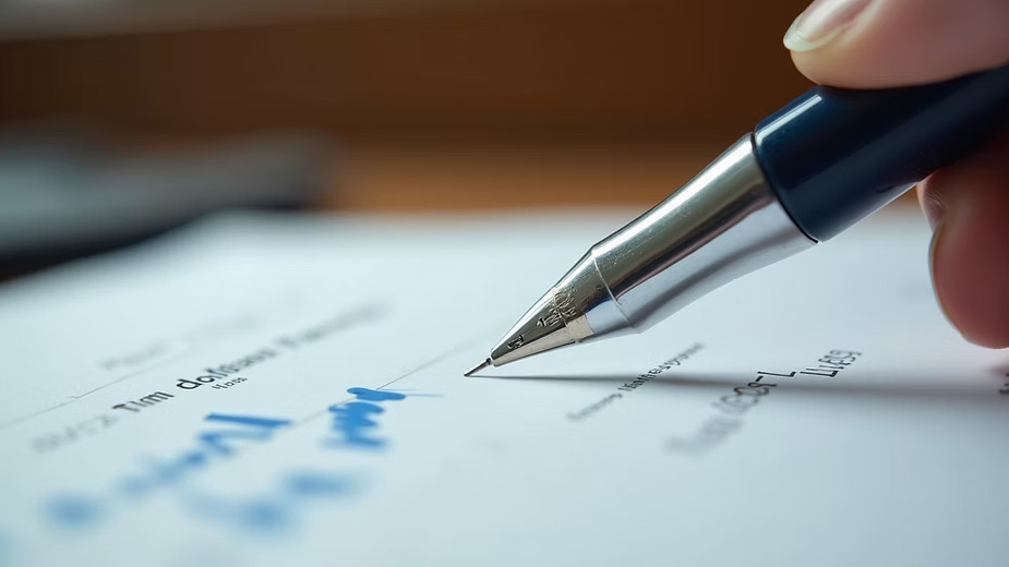 signing on a legal document