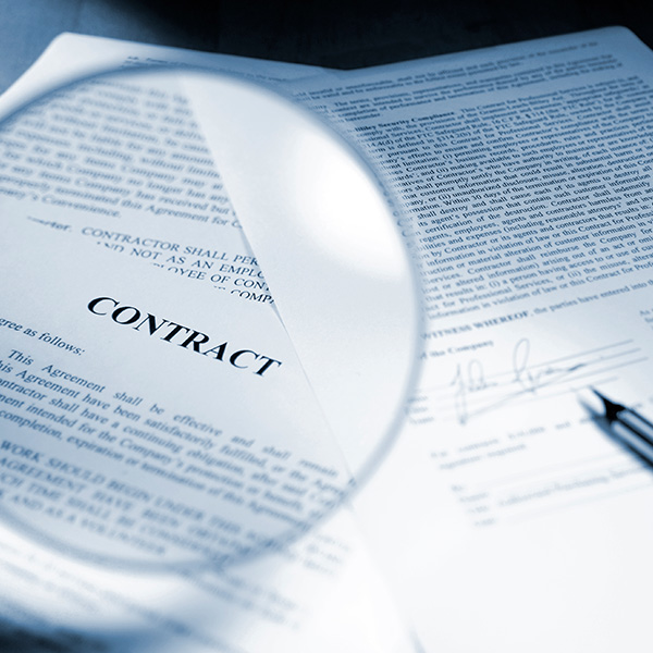 Contract text and signature